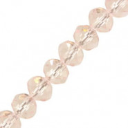 Top Glasfacett rondellen Perlen 8x6mm Light orchid pink pearl shine coating